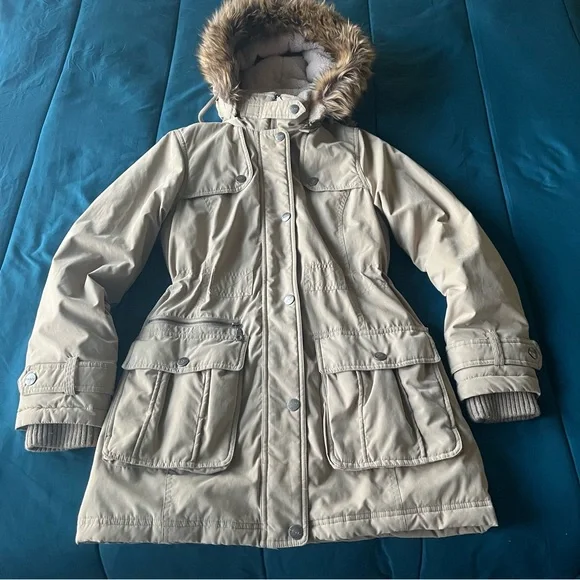 DKNY Beige Light Brown Parka Winter Coat - Picture 7 of 16